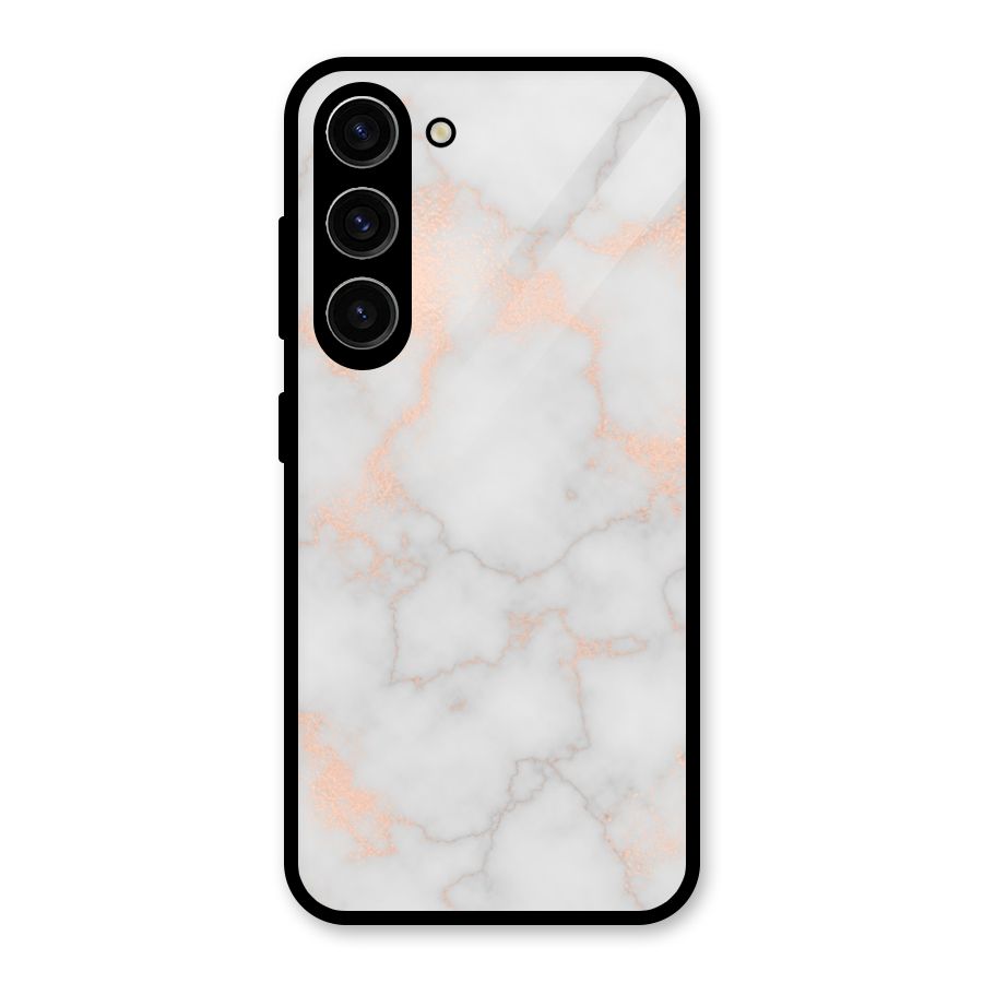 RoseGold Marble Glass Back Case for Galaxy S23