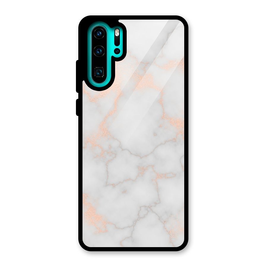 RoseGold Marble Glass Back Case for Huawei P30 Pro