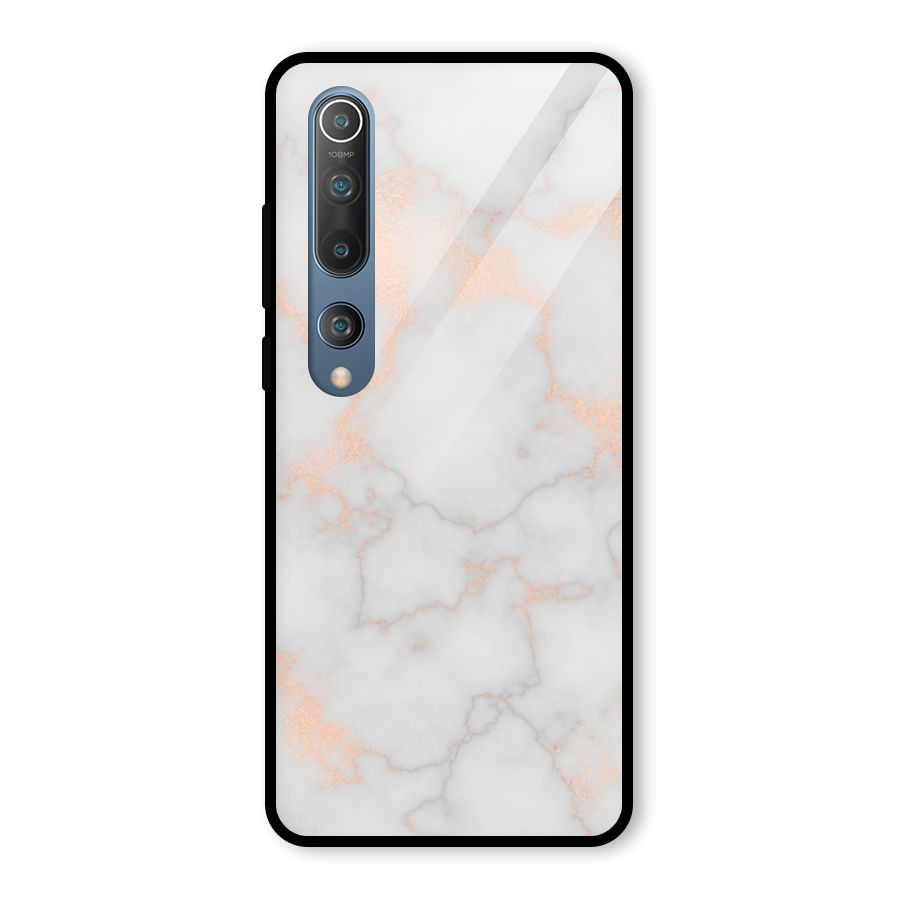 RoseGold Marble Glass Back Case for Mi 10