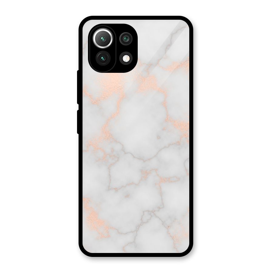RoseGold Marble Glass Back Case for Mi 11 Lite
