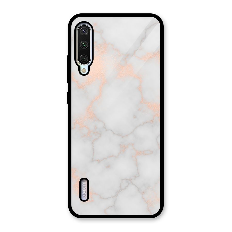 RoseGold Marble Glass Back Case for Mi A3