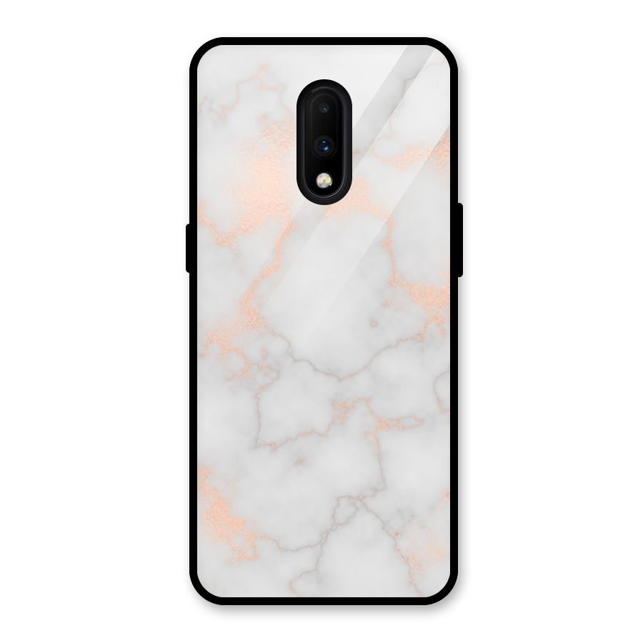 RoseGold Marble Glass Back Case for OnePlus 7