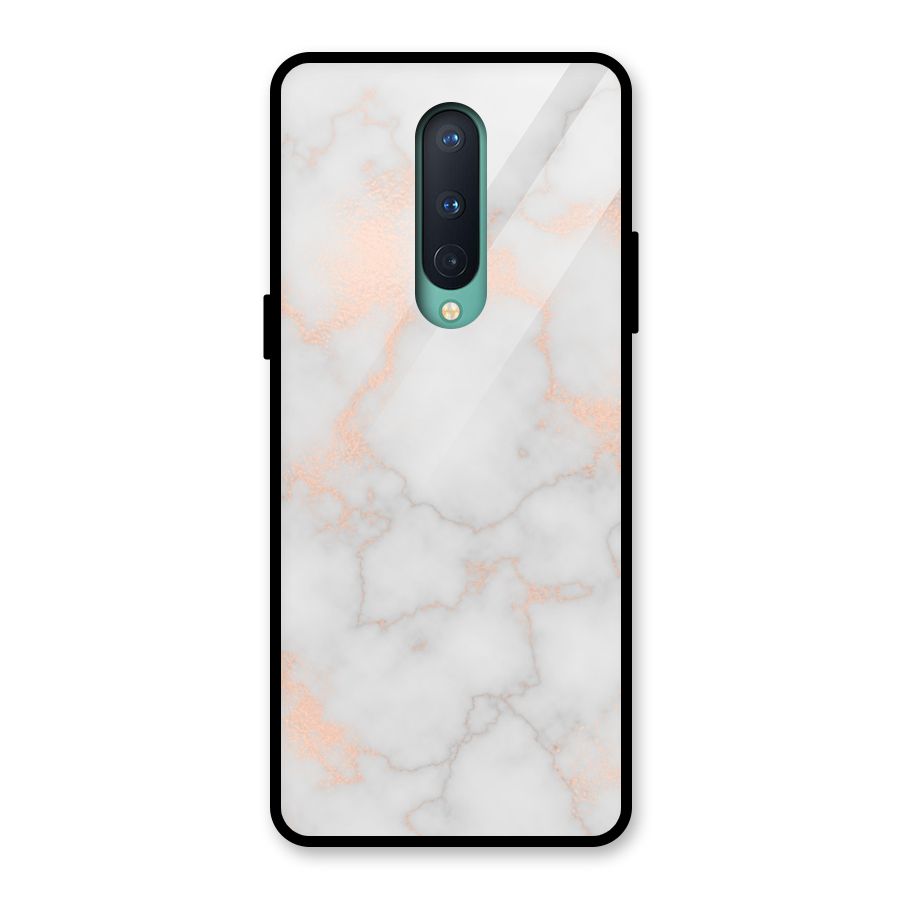 RoseGold Marble Glass Back Case for OnePlus 8