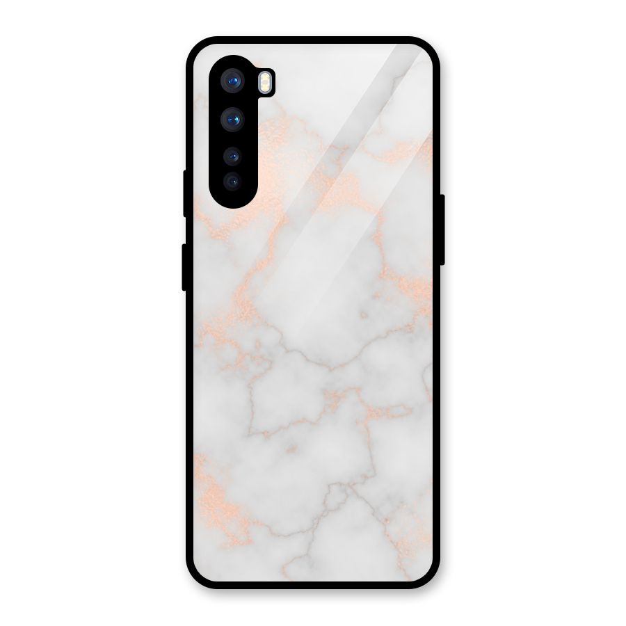 RoseGold Marble Glass Back Case for OnePlus Nord