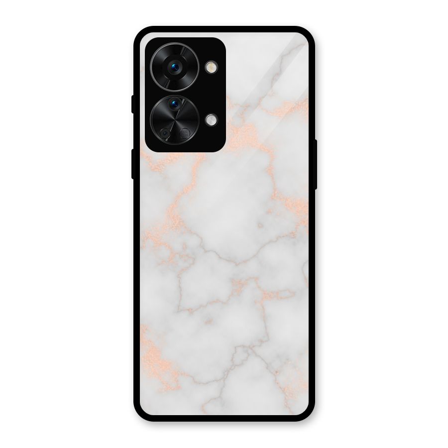 RoseGold Marble Glass Back Case for OnePlus Nord 2T
