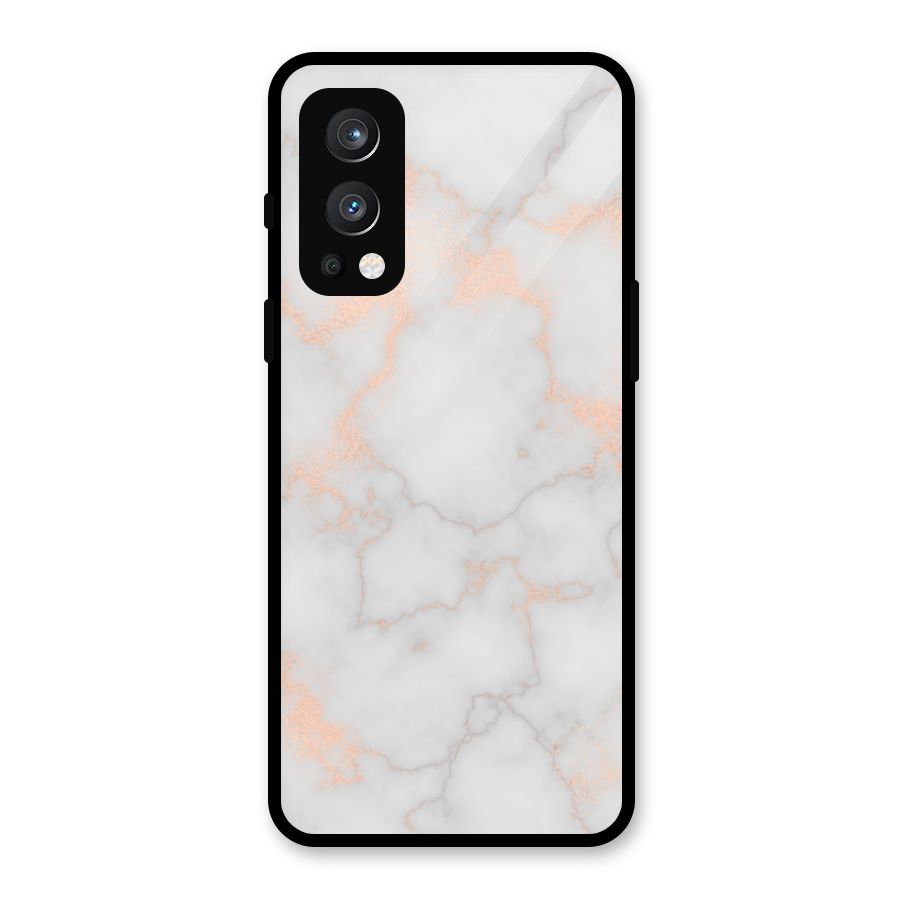 RoseGold Marble Glass Back Case for OnePlus Nord 2 5G