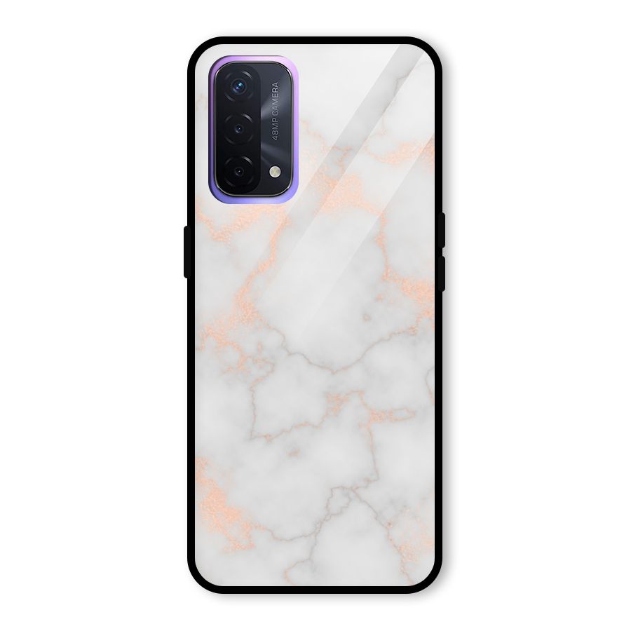 RoseGold Marble Glass Back Case for Oppo A74 5G