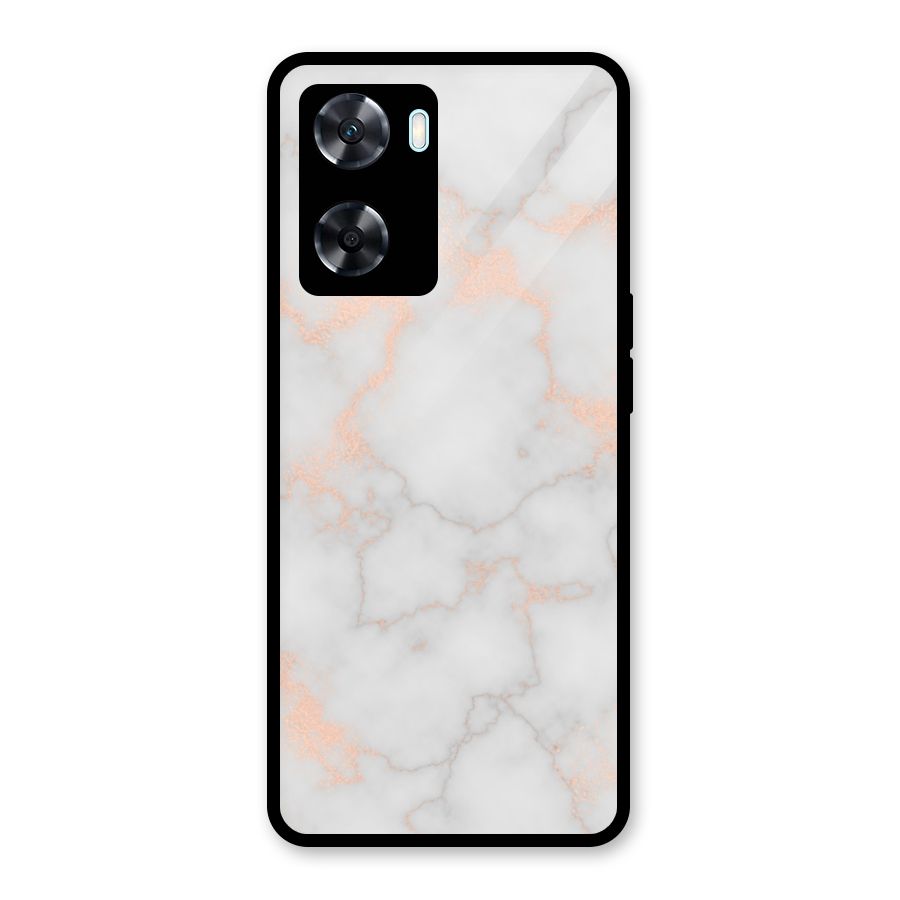 RoseGold Marble Glass Back Case for Oppo A77