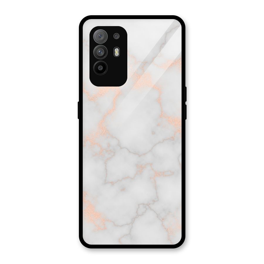 RoseGold Marble Glass Back Case for Oppo F19 Pro Plus 5G