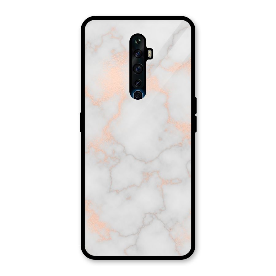 RoseGold Marble Glass Back Case for Oppo Reno2 F
