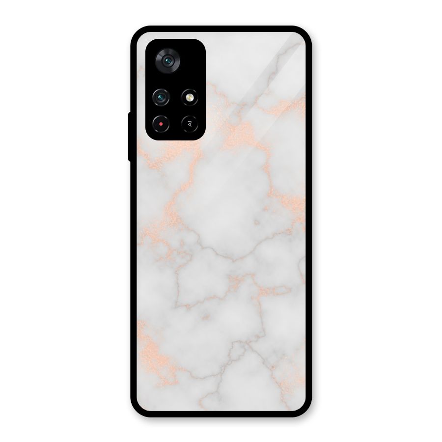 RoseGold Marble Glass Back Case for Poco M4 Pro 5G