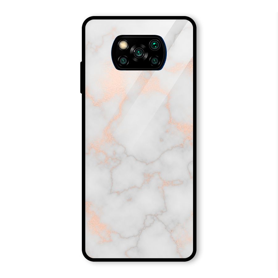 RoseGold Marble Glass Back Case for Poco X3 Pro