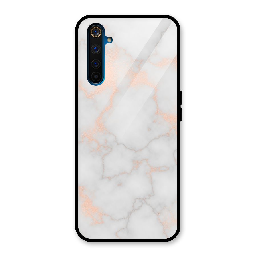 RoseGold Marble Glass Back Case for Realme 6 Pro