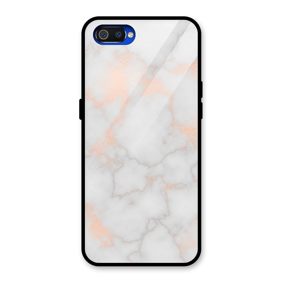 RoseGold Marble Glass Back Case for Realme C2