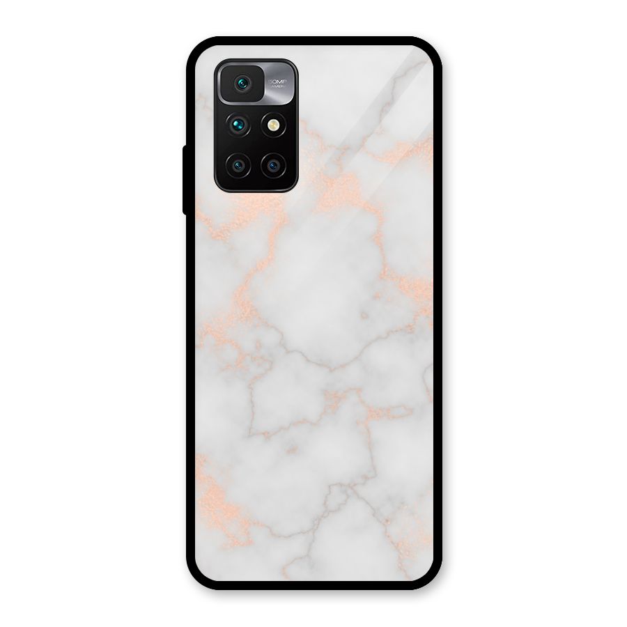 RoseGold Marble Glass Back Case for Redmi 10 Prime