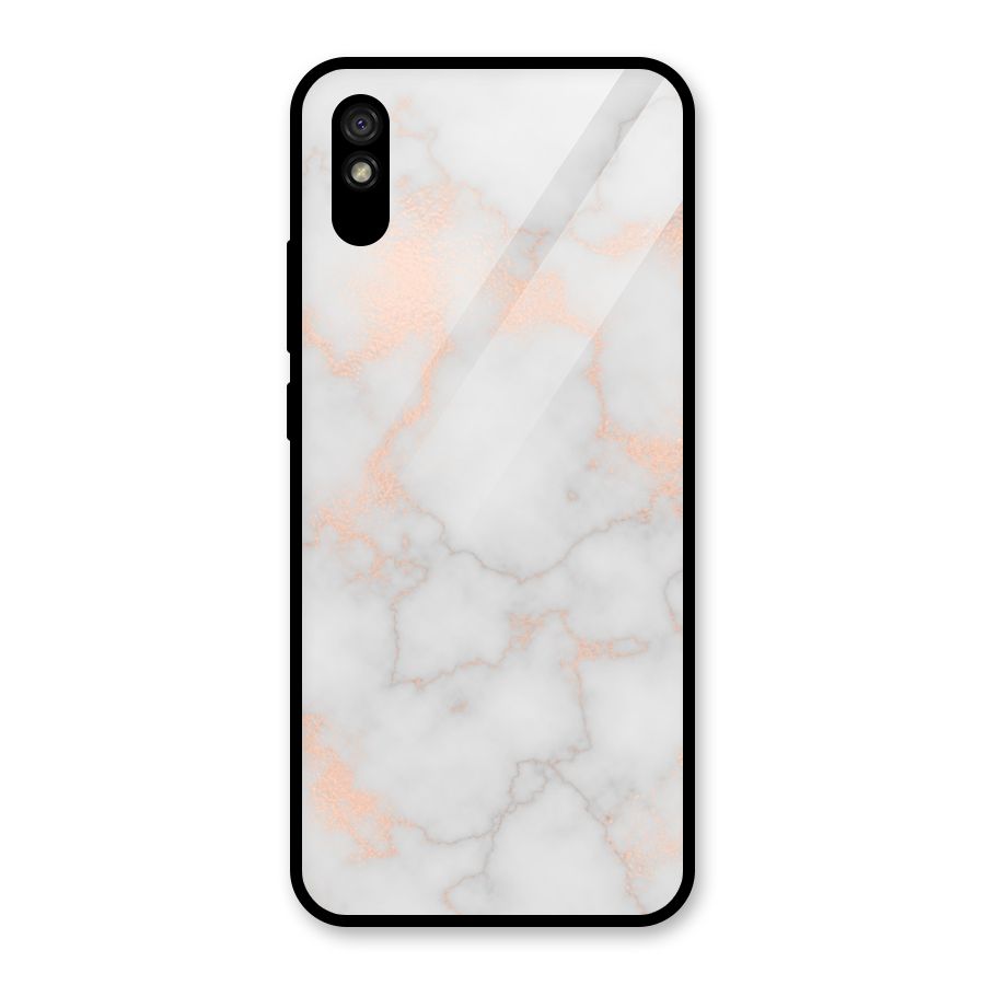 RoseGold Marble Glass Back Case for Redmi 9A