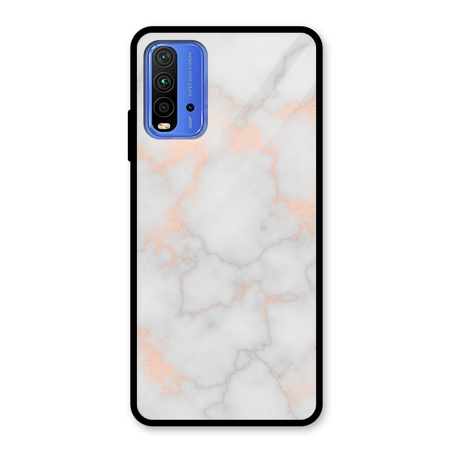 RoseGold Marble Glass Back Case for Redmi 9 Power