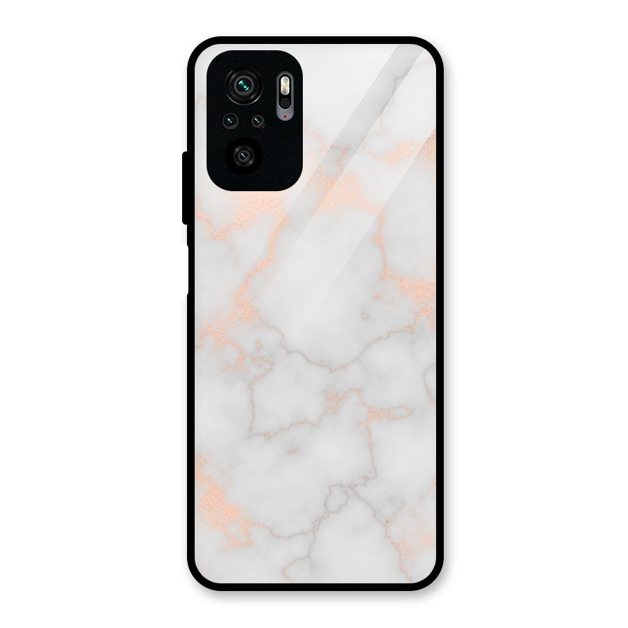 RoseGold Marble Glass Back Case for Redmi Note 10S