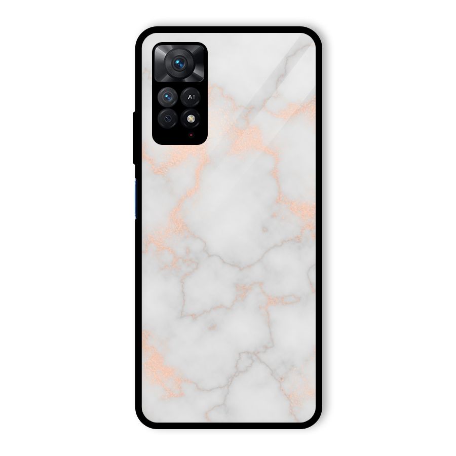 RoseGold Marble Glass Back Case for Redmi Note 11 Pro