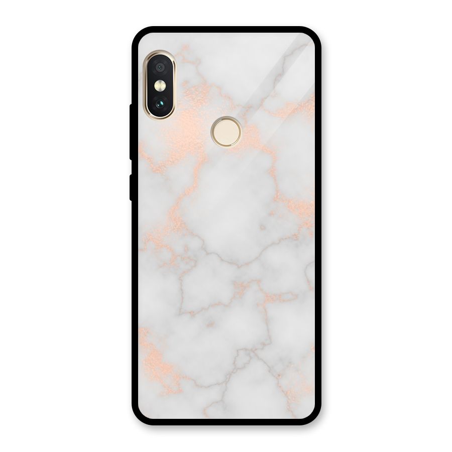 RoseGold Marble Glass Back Case for Redmi Note 5 Pro
