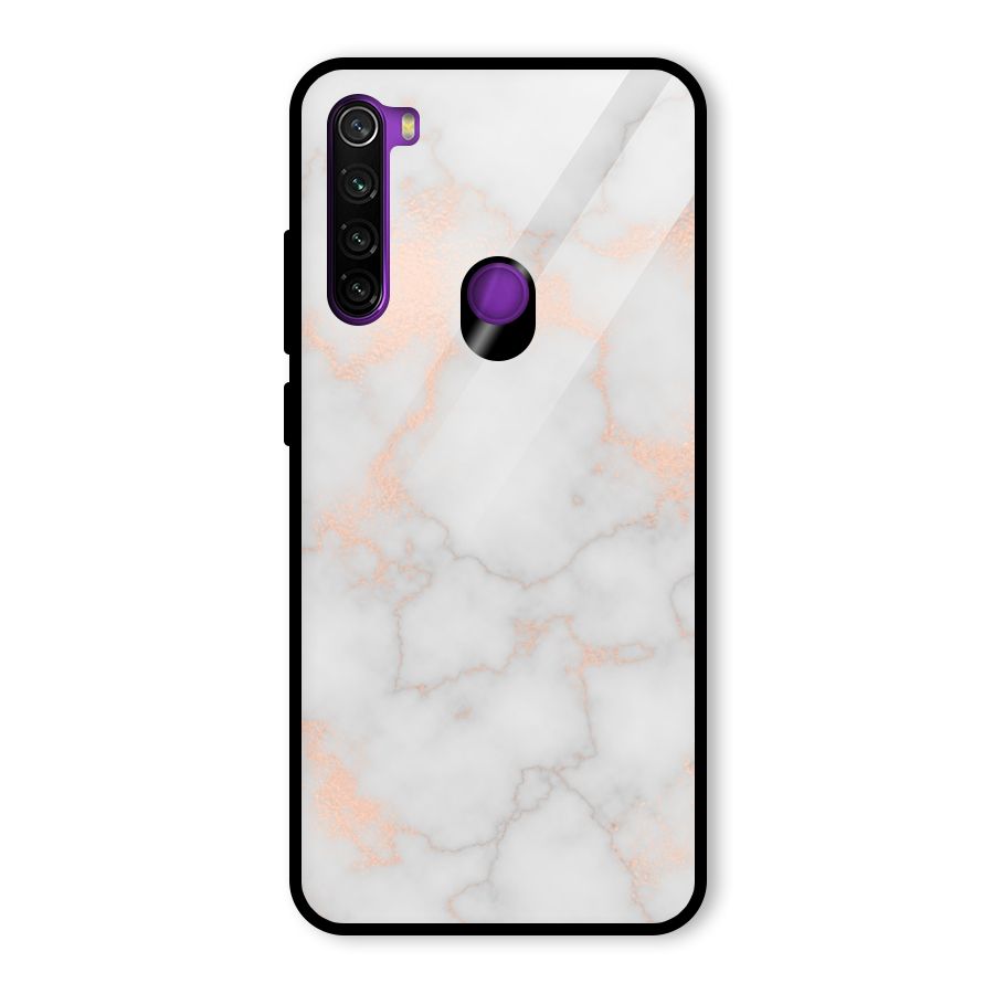 RoseGold Marble Glass Back Case for Redmi Note 8