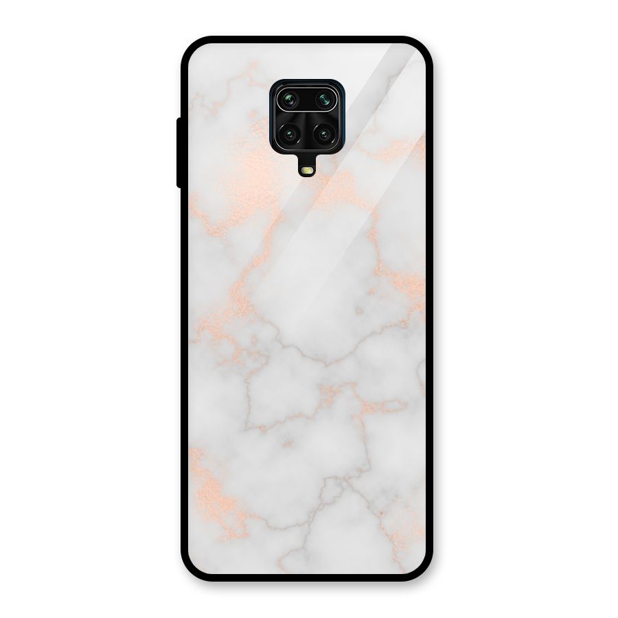RoseGold Marble Glass Back Case for Redmi Note 9 Pro