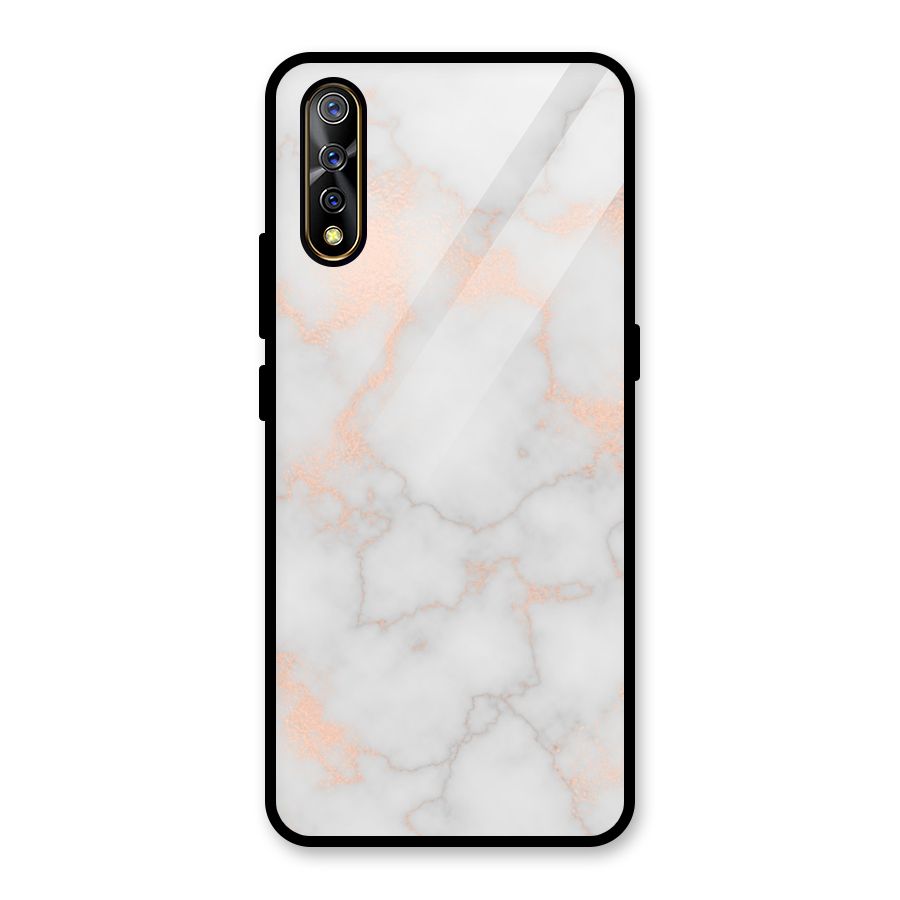 RoseGold Marble Glass Back Case for Vivo S1