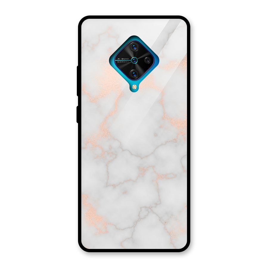 RoseGold Marble Glass Back Case for Vivo S1 Pro