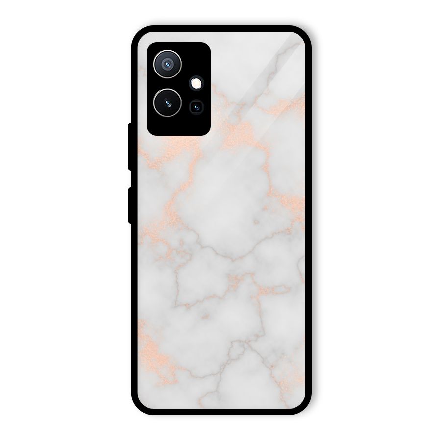 RoseGold Marble Glass Back Case for Vivo T1 5G