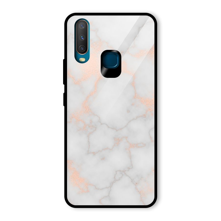 RoseGold Marble Glass Back Case for Vivo U10