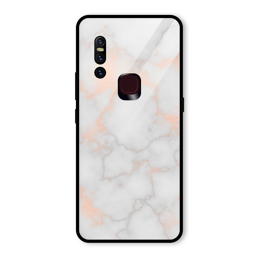 RoseGold Marble Glass Back Case for Vivo V15