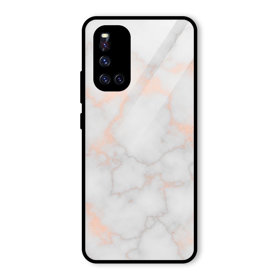 RoseGold Marble Glass Back Case for Vivo V19