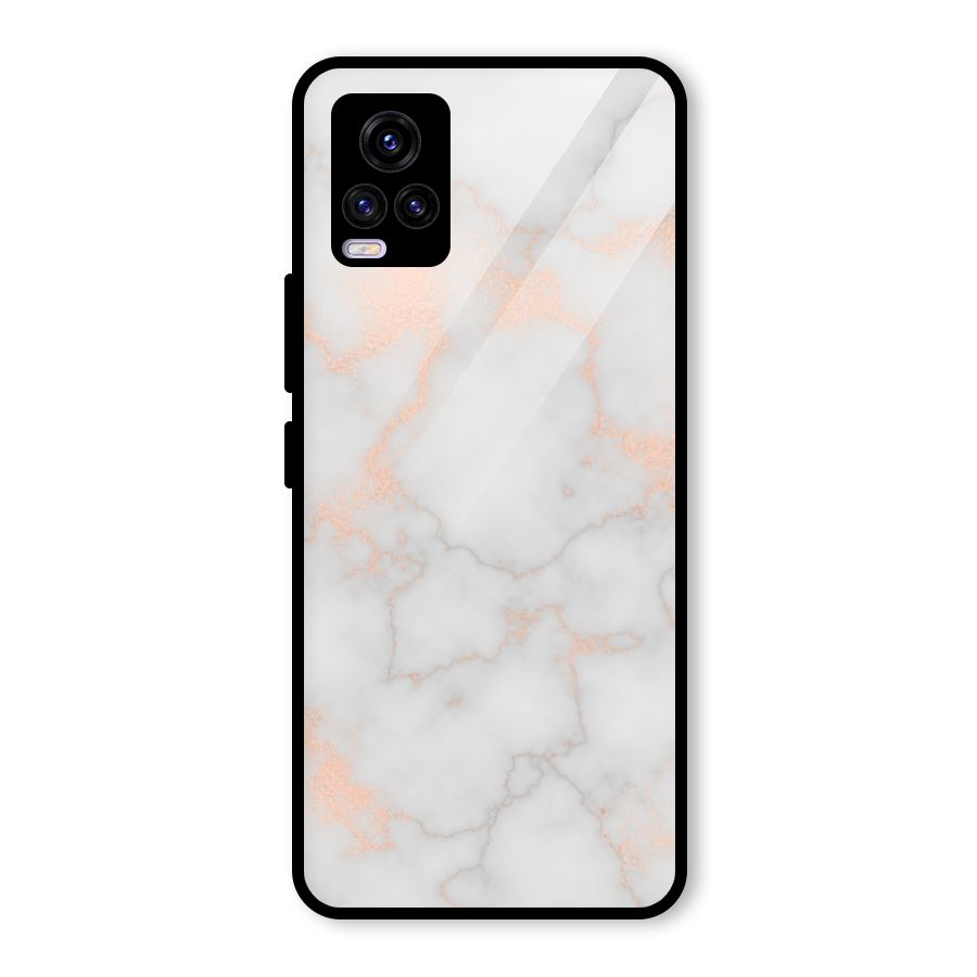 RoseGold Marble Glass Back Case for Vivo V20