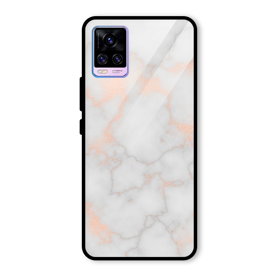 RoseGold Marble Glass Back Case for Vivo V20 Pro