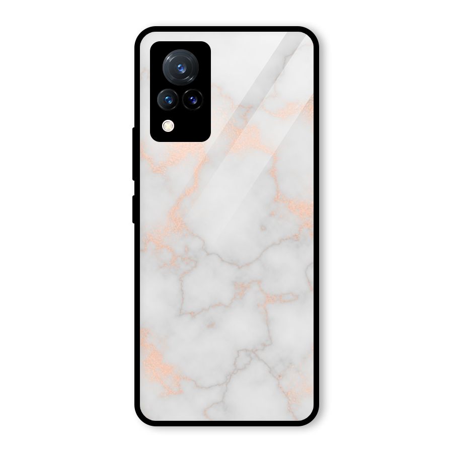 RoseGold Marble Glass Back Case for Vivo V21 5G