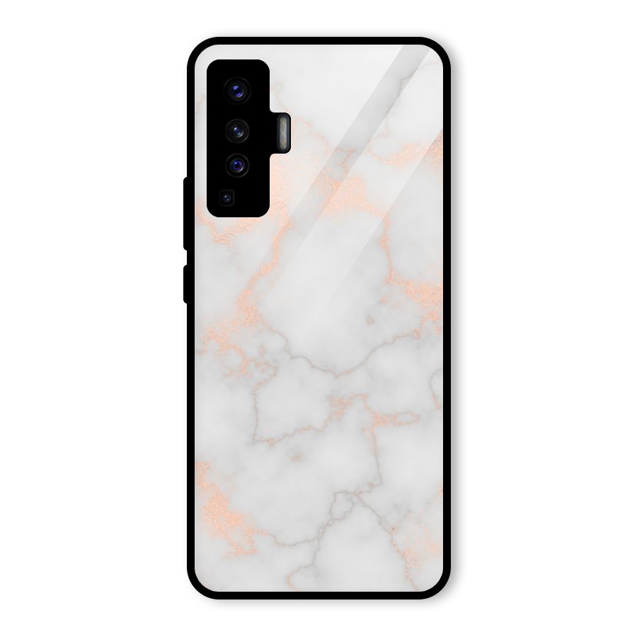 RoseGold Marble Glass Back Case for Vivo X50
