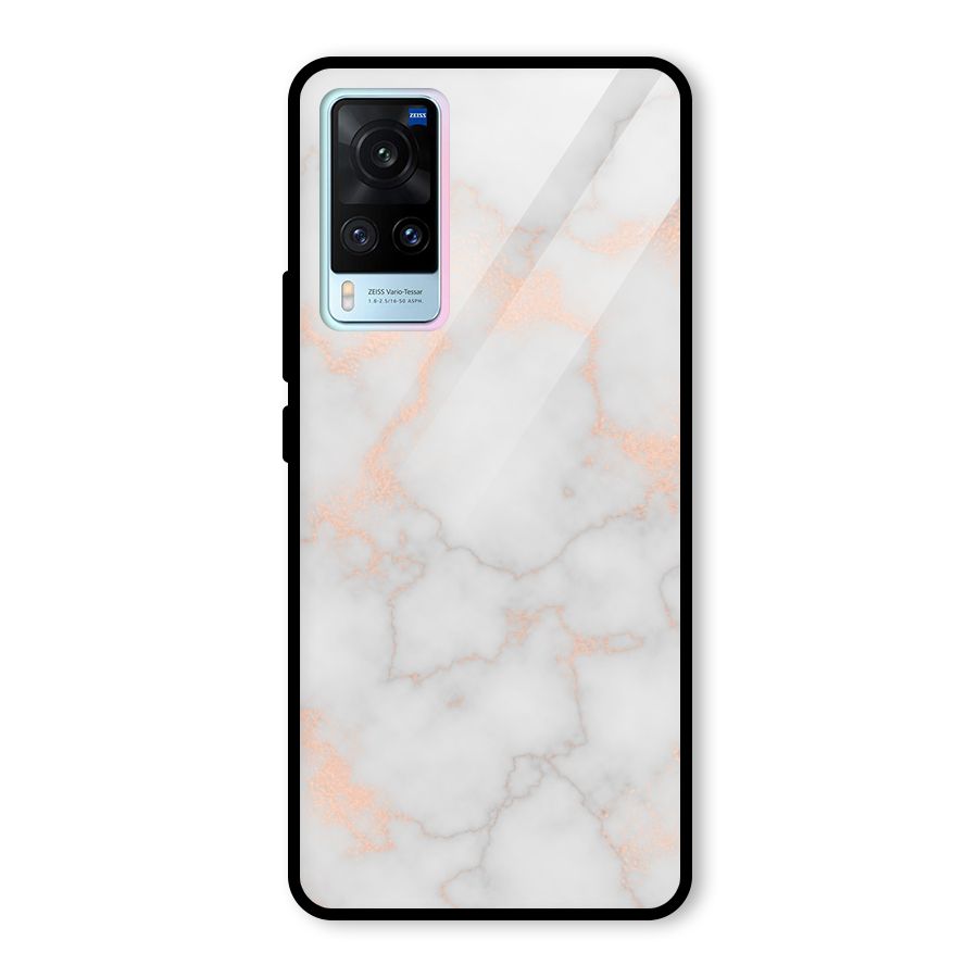 RoseGold Marble Glass Back Case for Vivo X60