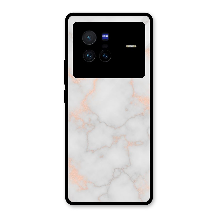 RoseGold Marble Glass Back Case for Vivo X80