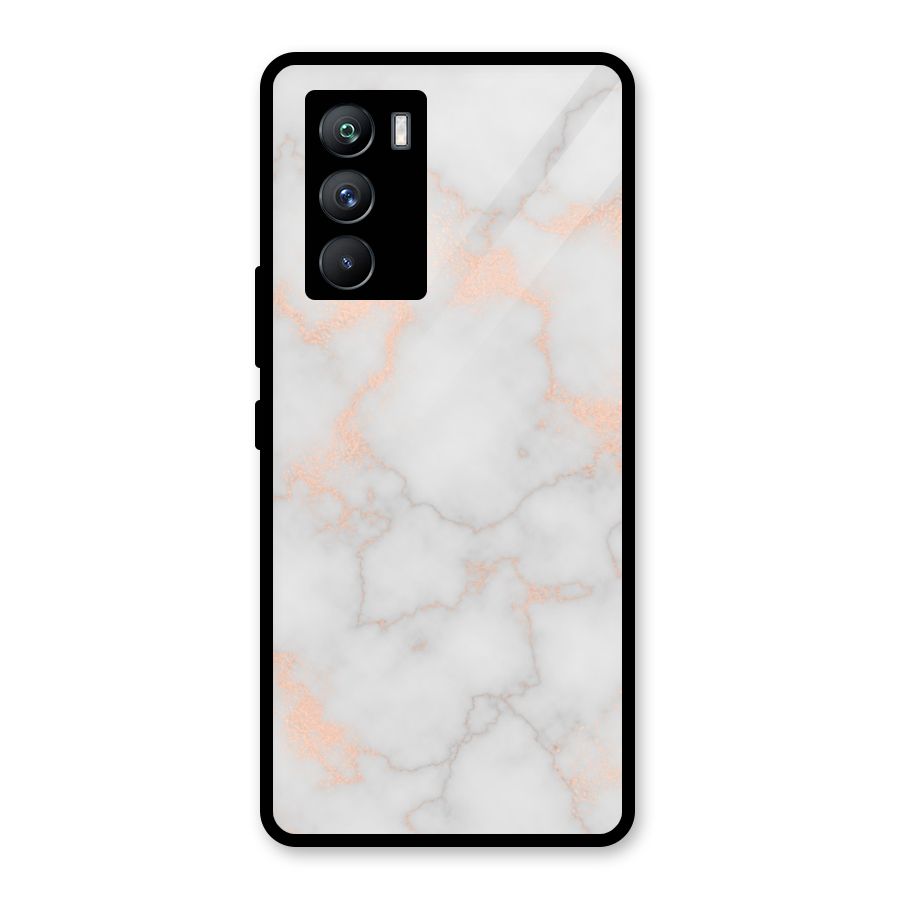 RoseGold Marble Glass Back Case for Vivo iQOO 9 SE