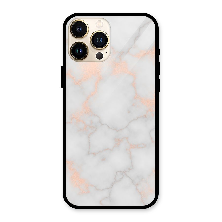 RoseGold Marble Glass Back Case for iPhone 13 Pro Max