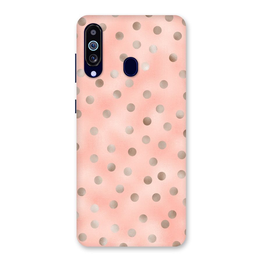 RoseGold Polka Dots Back Case for Galaxy A60