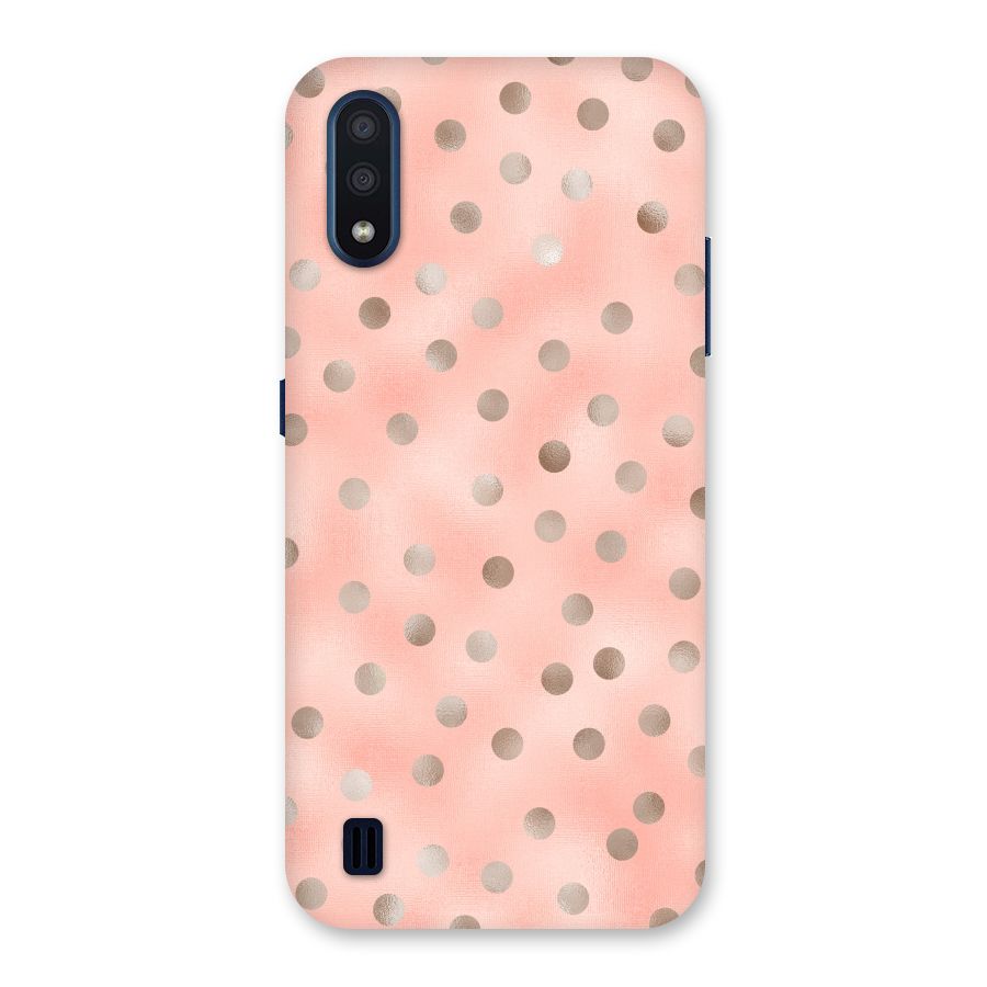 RoseGold Polka Dots Back Case for Galaxy M01
