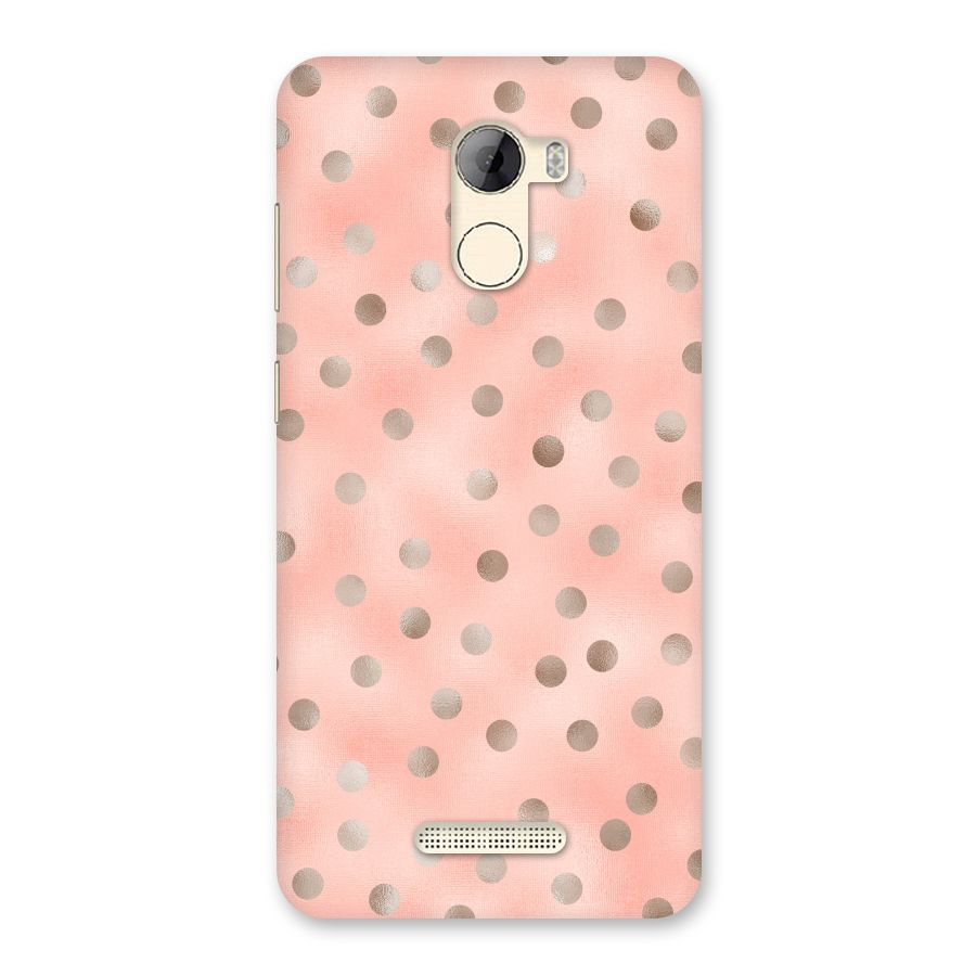 RoseGold Polka Dots Back Case for Gionee A1 LIte