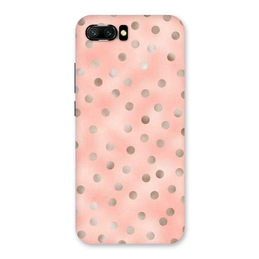 RoseGold Polka Dots Back Case for Honor 10