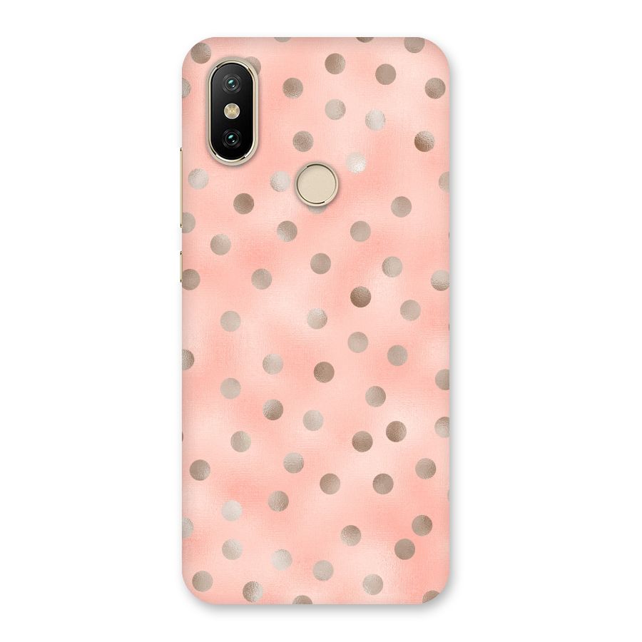 RoseGold Polka Dots Back Case for Mi A2