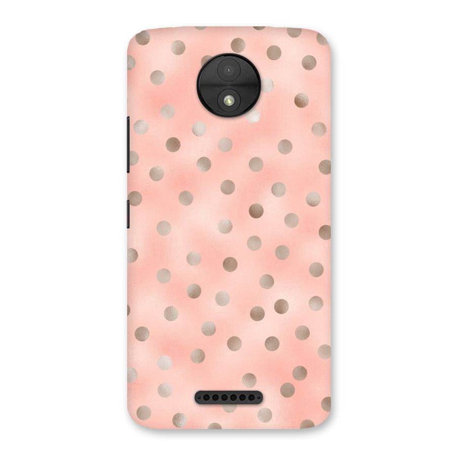 RoseGold Polka Dots Back Case for Moto C