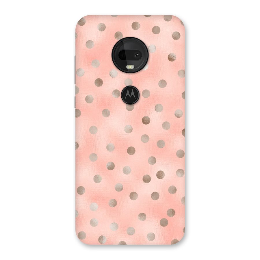 RoseGold Polka Dots Back Case for Moto G7