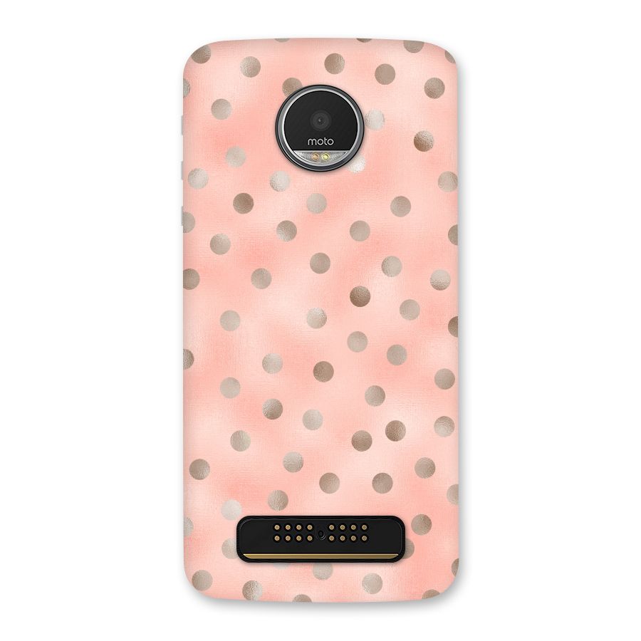 RoseGold Polka Dots Back Case for Moto Z Play