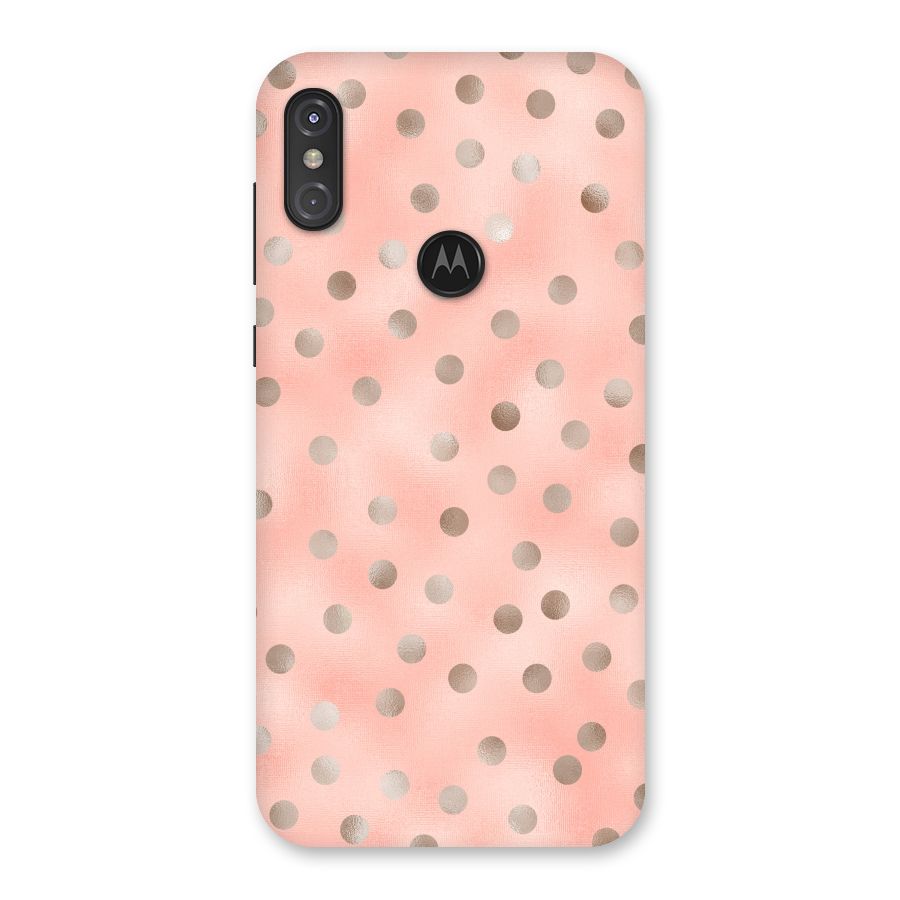 RoseGold Polka Dots Back Case for Motorola One Power