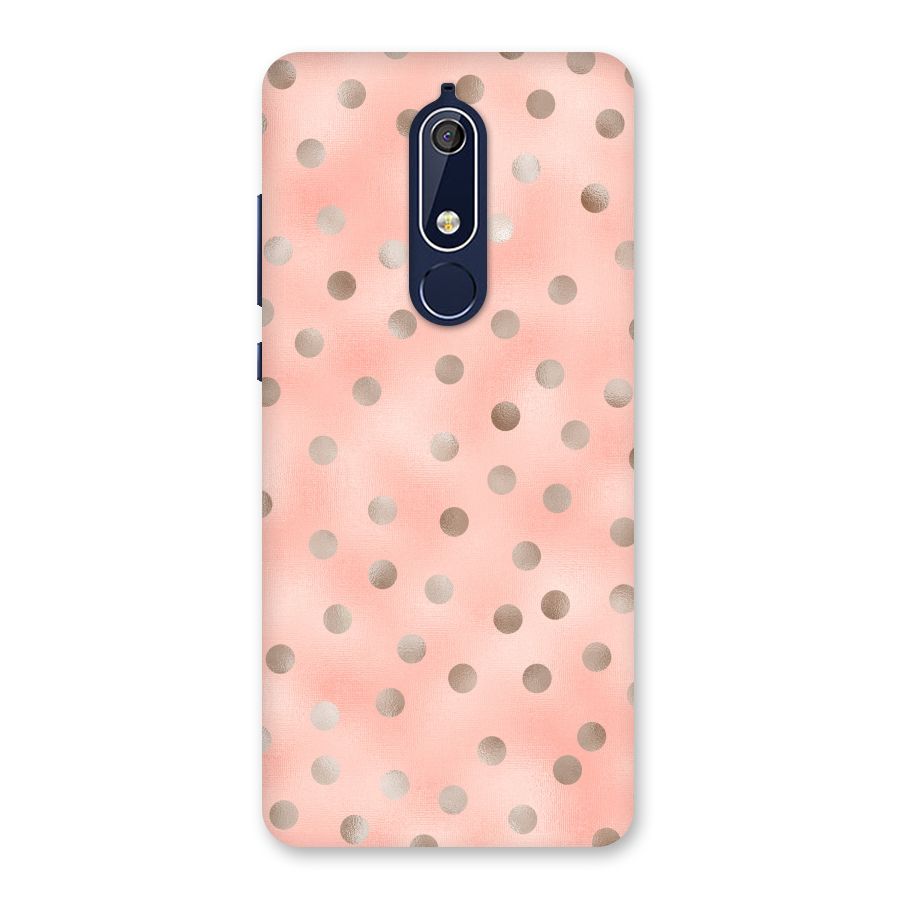 RoseGold Polka Dots Back Case for Nokia 5.1